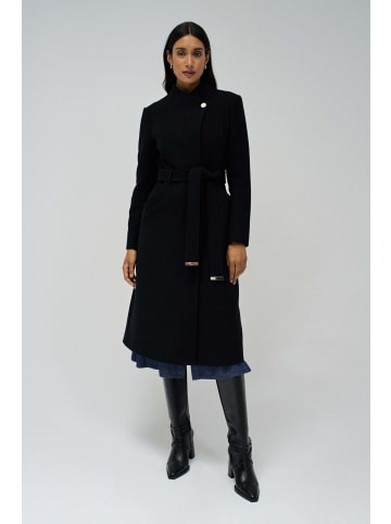 Salsa Jeans Wollmantel Long Wool Peacoat With Belt in Black