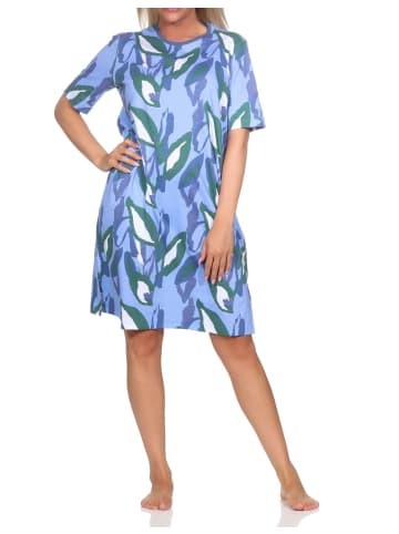 NORMANN Kurzarm Nachthemd floraler Print - 85602 in marine