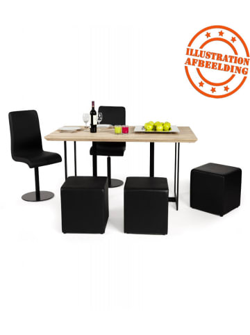 KADIMA DESIGN Sitzhocker CUBE aus Synthetik | Kompakter Würfel in Schwarz