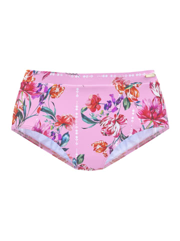 Sunseeker Highwaist-Bikini-Hose in rosa-bedruckt