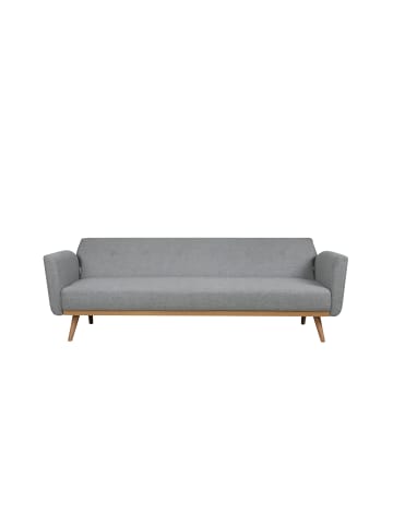 SalesFever Schlafsofa 3-Sitzer mit Querschläfer-Funktion aus Strukturstoff in Hellgrau
