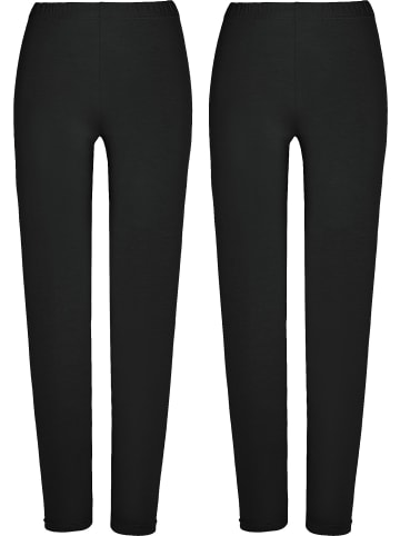 Erwin Müller Single-Jersey Leggings, lang 2er-Pack in schwarz/schwarz