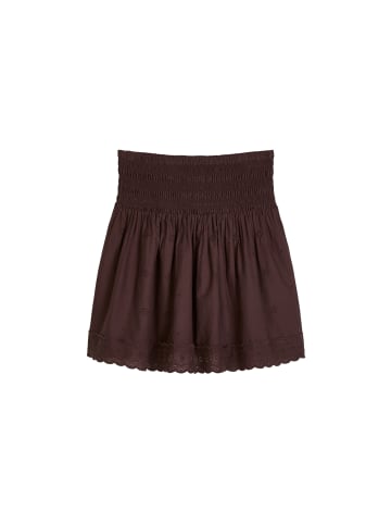 Marc O'Polo DENIM Broderie-Anglaise-Minirock flared in Burnt Aubergine