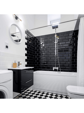 Praknu Duschvorhangstange ohne Bohren - Ausziehbar 80 bis 140cm - Sicherer