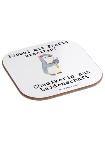 Mr. & Mrs. Panda Untersetzer Glas Chemikerin Leidenschaft mit Sp... in Weiß
