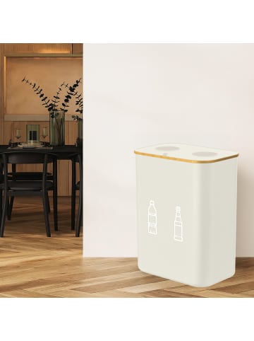 relaxdays Pfandflaschen Sammelbehälter In Beige – 160 l