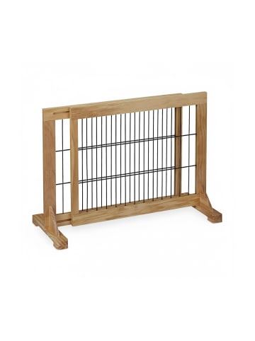 relaxdays Absperrgitter in Natur - (B)70-108 x (H)56 x (T)32 cm