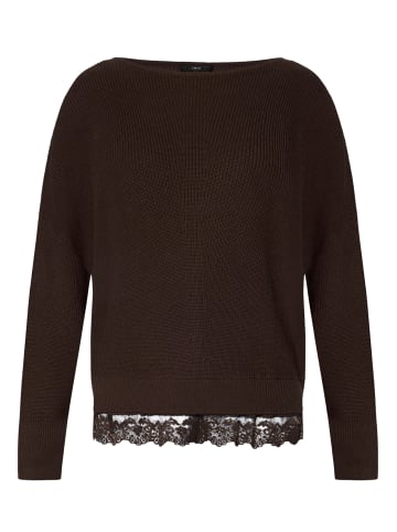 Zero Strickpullover mit Spitzenkante in Chocolate Plum