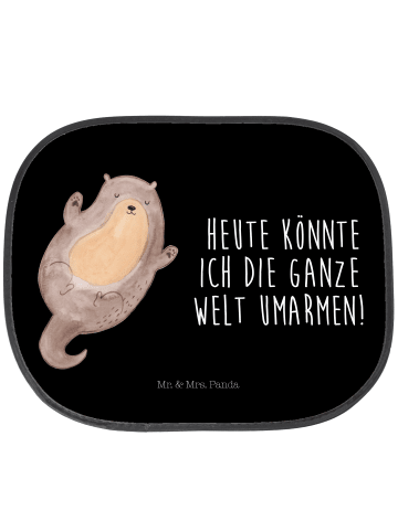 Mr. & Mrs. Panda Sonnenschutz Auto Otter Umarmen mit Spruch in Schwarz