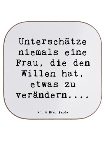 Mr. & Mrs. Panda Bierdeckel Spruch Hoffnung Veränderung mit Spruch in Weiß
