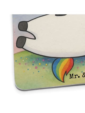 Mr. & Mrs. Panda Tischuntersetzer Einhorn Blümchentail Design mit Sp... in Weiß
