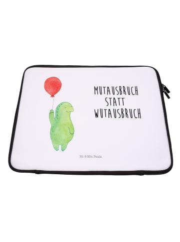 Mr. & Mrs. Panda Notebook Tasche Schildkröte Luftballon mit Spruch in Weiß