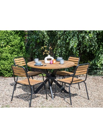 Beliani Runder Tisch LISSONE in Braun/Schwarz - (W) 110 x (H) 75 x (L) 110 cm