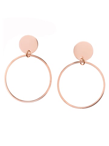 Hey Happiness Vergold. Ohrringe Creolen Edelstahl in Rosegold