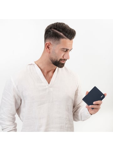 Redolz Leather Essentials QF Geldbörse RFID Leder 11,5 cm in navy