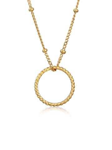 Elli Halskette 925 Sterling Silber Kreis in Gold
