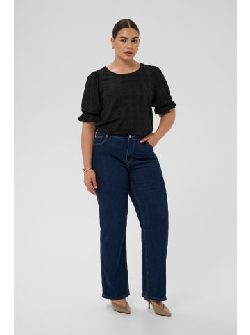 KAFFE curve Bluse kurzarm KCtea Regular fit in Black Deep