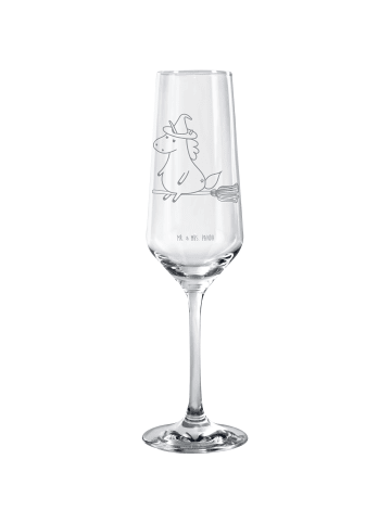 Mr. & Mrs. Panda Champagnerglas Einhorn Hexe ohne Spruch in Transparent