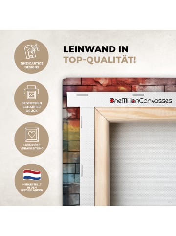 MuchoWow Leinwand Bilder Kopfhörer-Affe