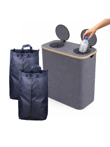 relaxdays Pfandflaschen-Sammelbehälter in Grau - 140 Liter
