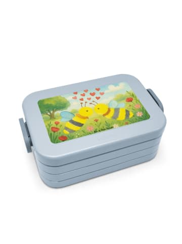 Mr. & Mrs. Panda Bentobox Biene Liebe Design ohne Spruch in Blau Pastell