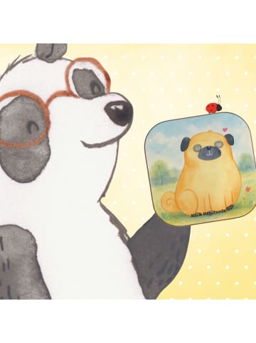 Mr. & Mrs. Panda Bierdeckel Mops Design ohne Spruch in Weiß