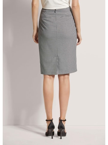 MADELEINE Schlanker Rock mit Zierknöpfen in schwarz / weiß