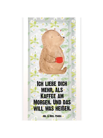 Mr. & Mrs. Panda Laterne Bär Morgenkaffee mit Spruch in Transparent