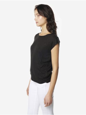 KOROSHI Damen-T-Shirt mit glänzendem 3D-Logo in Schwarz