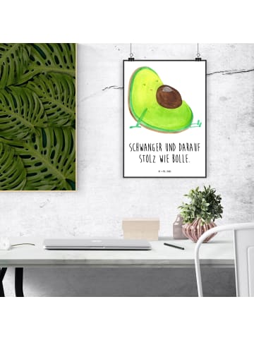 Mr. & Mrs. Panda Kunstdruck Avocado Schwangerschaft mit Spruch in Weiß