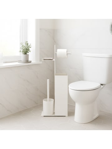 relaxdays WC Garnitur in Weiß - (B)22 x (H)67 x (T)12 cm