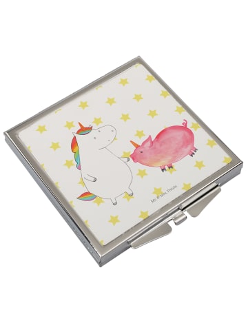 Mr. & Mrs. Panda Schminkspiegel Einhorn Schwein ohne Spruch in Weiß