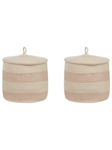 Beliani 2er-Set Korb SILOPI in Beige/Orange