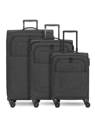 Redolz Essentials 12 THREE SET 4 Rollen Kofferset 3-teilig mit Dehnfalte in black2