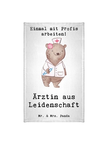 Mr. & Mrs. Panda Gästetuch Ärztin Leidenschaft mit Spruch in Weiß