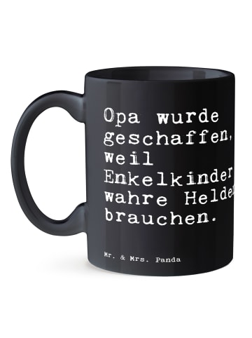 Mr. & Mrs. Panda Tasse Opa wurde geschaffen, weil... mit Spruch in Schwarz