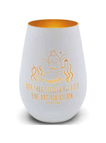 Mr. & Mrs. Panda Windlicht Outdoor Hummer Weizen mit Spruch in Weiß