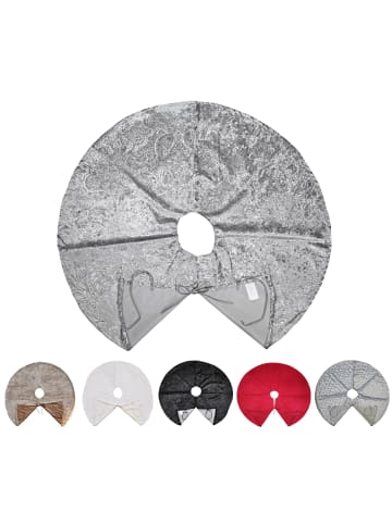 JACK Christbaumdecke Rund Ø 120cm Weihnachtsbaumdecke in Silber / Ornamente