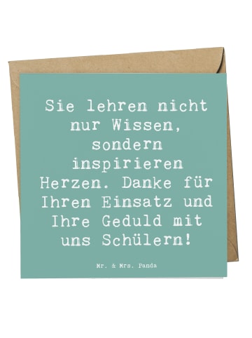 Mr. & Mrs. Panda Grußkarte Spruch Danke Lehrer mit Spruch in Meeresbrise