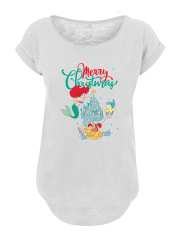 F4NT4STIC T-Shirt Disney Arielle die Meerjungfrau Merry Christmas in weiß