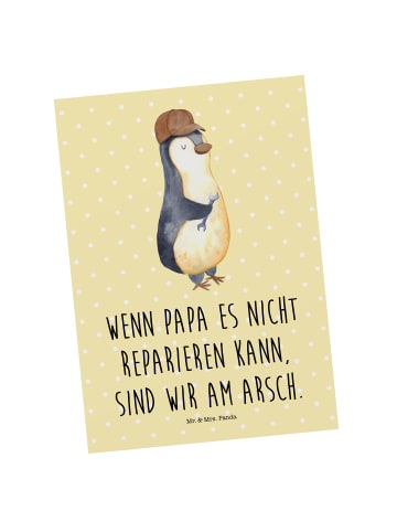 Mr. & Mrs. Panda Fotokarte Wenn Papa es nicht reparieren kann, s... in Gelb Pastell