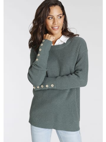 Laura Scott Strickpullover in blaugrau-melange
