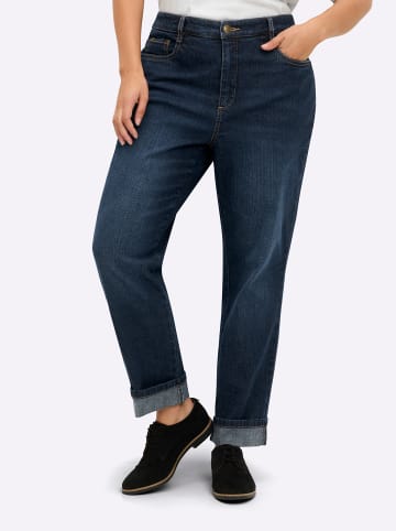 sheego High-waist-Jeans in dark blue