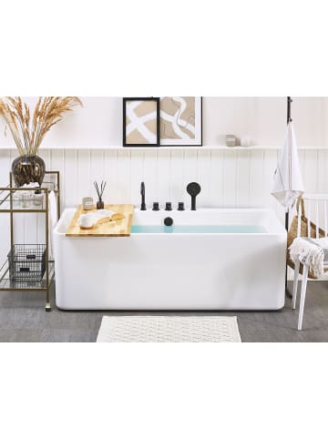 Beliani Badewanne QUATRE in Weiß/Schwarz - (W) 75 x (H) 58 x (L) 170 cm