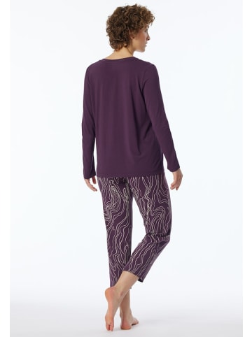 Schiesser Pyjama lang für Herren in lila