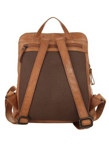 SPIKES & SPARROW Rucksack echt Leder in cognac