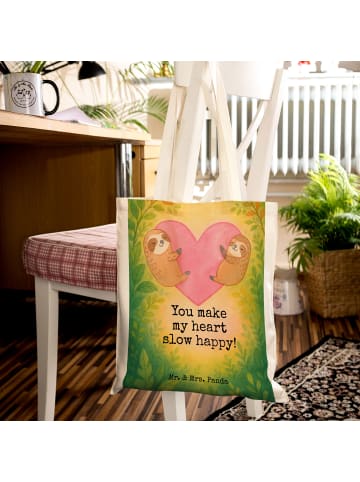 Mr. & Mrs. Panda Laptoptasche Faultiere Herz Design mit Spruch in Weiß