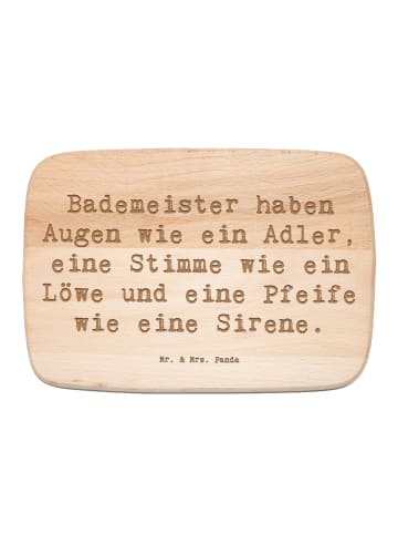Mr. & Mrs. Panda Käsebrett Spruch Bademeister Superheld mit Spruch in Transparent