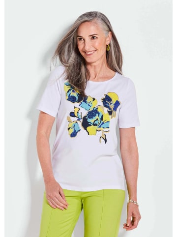 GOLDNER Kurzgröße:  Shirt Shirt in weiß / gemustert