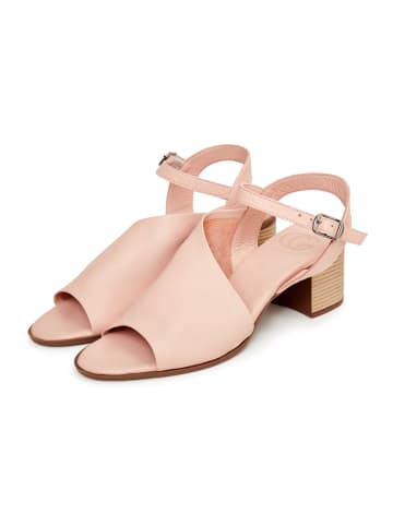 CESARE GASPARI Sandalen mit Blockabsatz aus Leder in Pink